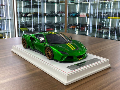 🚨Ferrari F8 N-Largo Novitec – Metallic Green / Gold Stripes - Limited 99 pcs