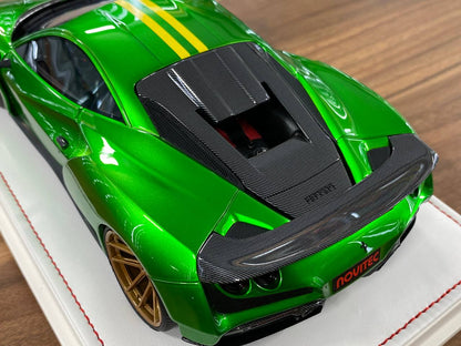 🚨Ferrari F8 N-Largo Novitec – Metallic Green / Gold Stripes - Limited 99 pcs