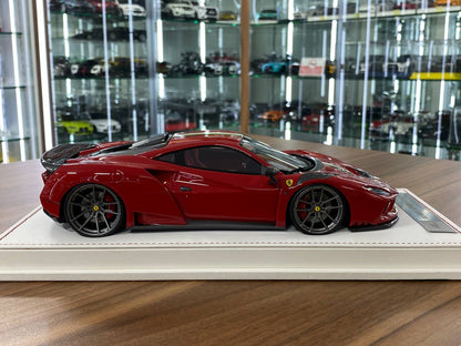 🚨1:18 Resin Ferrari F8 N-Largo Novitec – Rosso Corsa / Italian Stripes - Ivy Merit Models -Ltd. 199 pcs