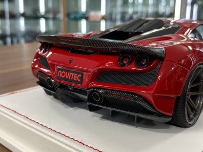 🚨1:18 Resin Ferrari F8 N-Largo Novitec – Rosso Corsa / Italian Stripes - Ivy Merit Models -Ltd. 199 pcs