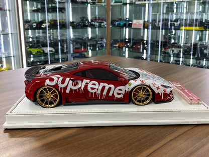 🚨1/18 Resin 1/18 Resin Ferrari F8 N-Largo Novitec – LV Supreme White / Black - IVY Merit Models - Limited to 30 pcs