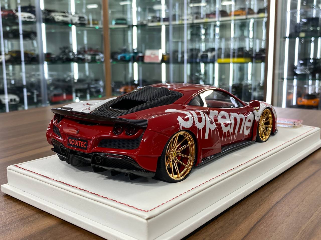 🚨1/18 Resin 1/18 Resin Ferrari F8 N-Largo Novitec – LV Supreme White / Black - IVY Merit Models - Limited to 30 pcs