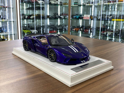 🚨1/18 Resin Ferrari F8 N-Largo Novitec – Hong Kong Violet / White Stripes - Limited 199 pcs