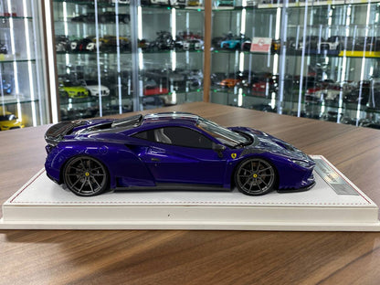 🚨1/18 Resin Ferrari F8 N-Largo Novitec – Hong Kong Violet / White Stripes - Limited 199 pcs