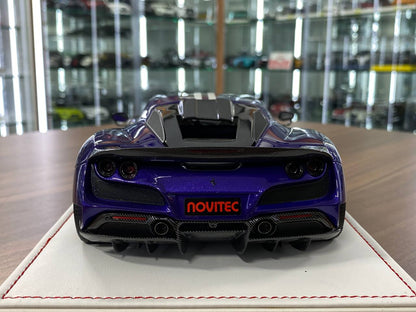 🚨1/18 Resin Ferrari F8 N-Largo Novitec – Hong Kong Violet / White Stripes - Limited 199 pcs