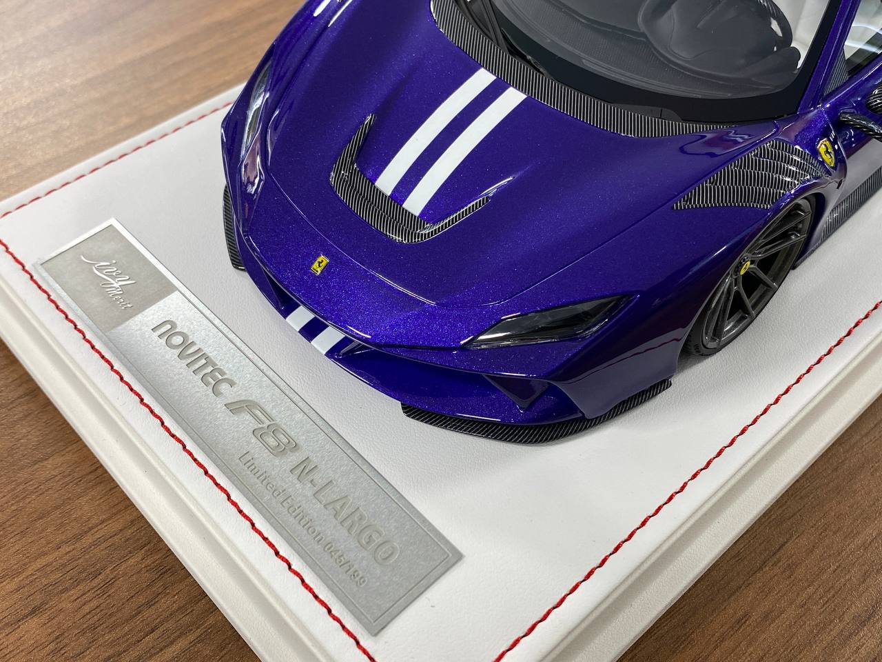 🚨1/18 Resin Ferrari F8 N-Largo Novitec – Hong Kong Violet / White Stripes - Limited 199 pcs