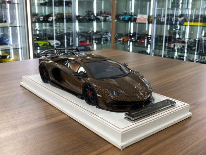 🚨1/18 Resin Lamborghini AVENTADOR SVJ – LV Decal Brown - Limited to 30 pcs