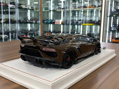 🚨1/18 Resin Lamborghini AVENTADOR SVJ – LV Decal Brown - Limited to 30 pcs