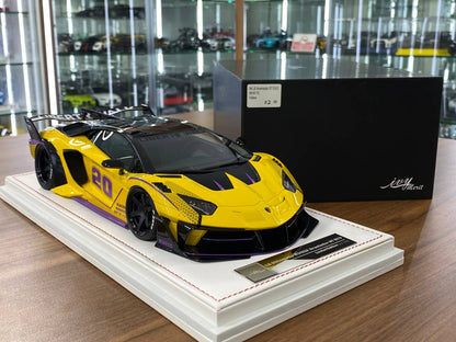 🚨1/18 Resin Lamborghini AVENTADOR GT EVO LB-Works #20 – Yellow - Ltd. 99 pcs