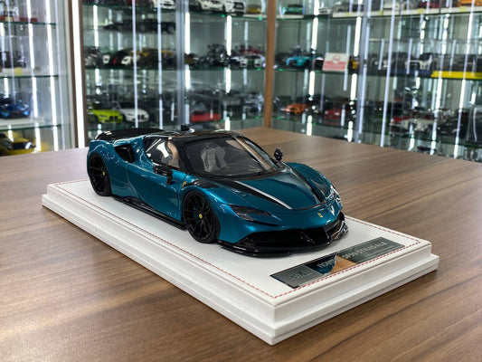 1:18 Resin Model IVY Merit Ferrari SF90 Stradale chrome blue – Limited 99 pcs