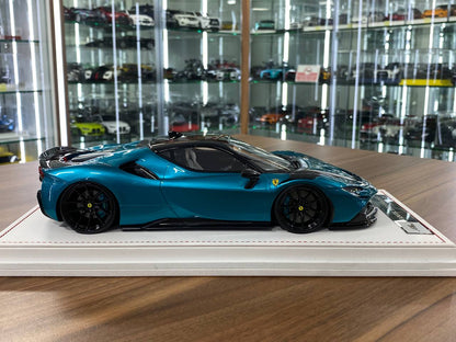 1:18 Resin Model IVY Merit Ferrari SF90 Stradale chrome blue – Limited 99 pcs