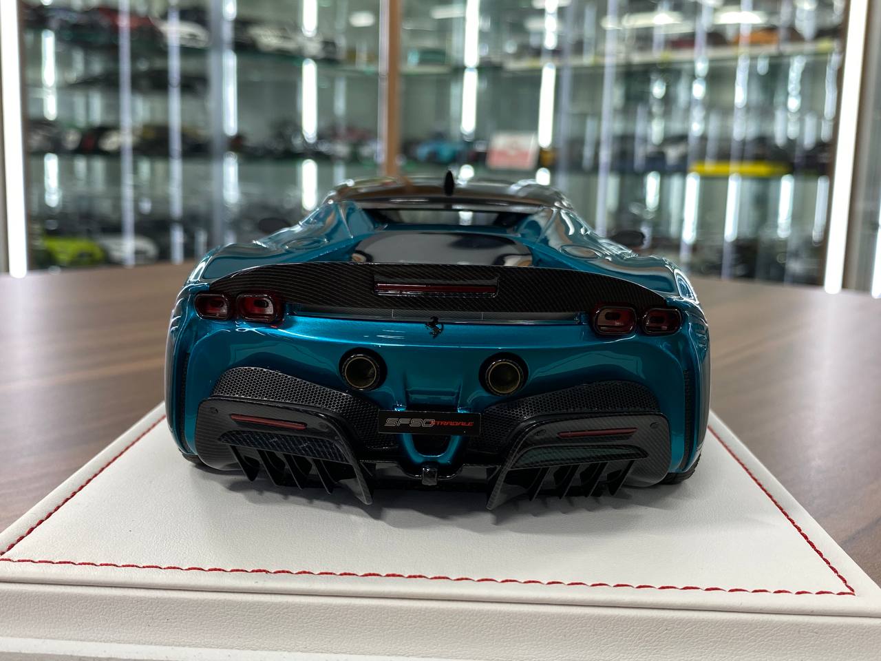 1:18 Resin Model IVY Merit Ferrari SF90 Stradale chrome blue – Limited 99 pcs