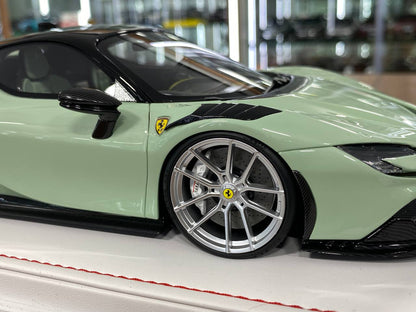 Ferrari SF90 Stradale 1:18 Resin Model – Light Green | IVY Merit Models (Limited 66 pcs – Dubai Collectors)