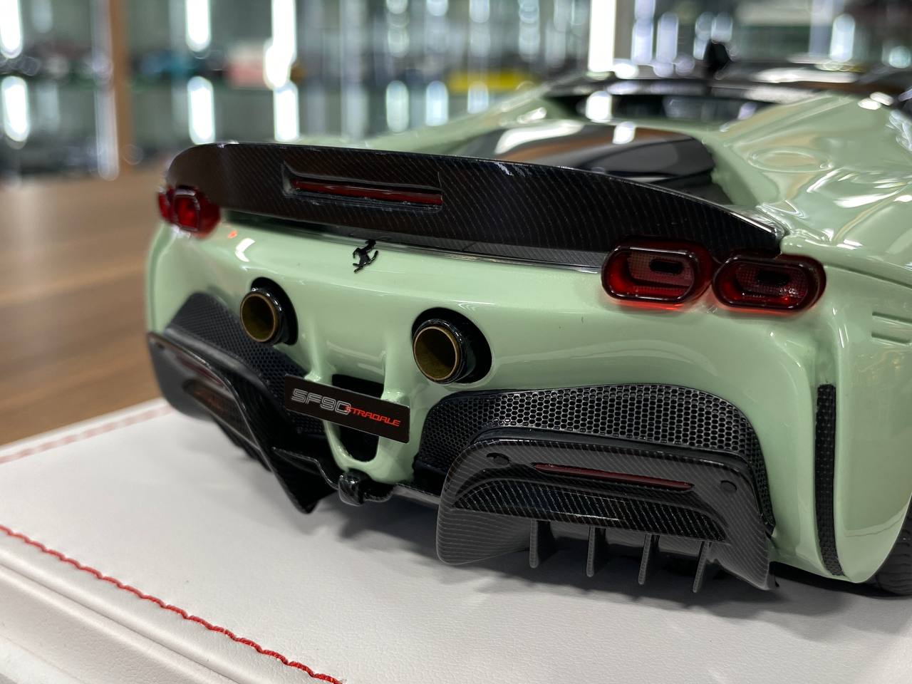 Ferrari SF90 Stradale 1:18 Resin Model – Light Green | IVY Merit Models (Limited 66 pcs – Dubai Collectors)
