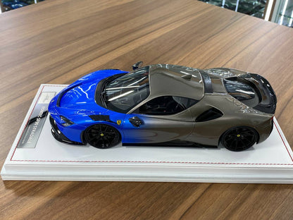1:18 Resin Model  Ferrari SF90 Stradale – Blue/Grey | IVY Merit Models (Limited 99 pcs – Dubai Collectors)