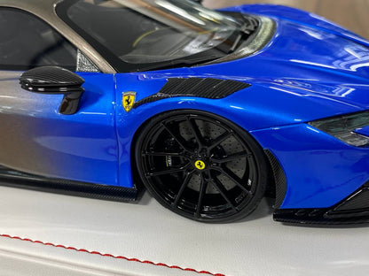 1:18 Resin Model  Ferrari SF90 Stradale – Blue/Grey | IVY Merit Models (Limited 99 pcs – Dubai Collectors)