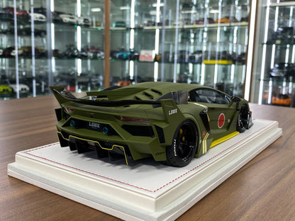 1:18 Resin Model Lamborghini Aventador GT EVO LB-Works #20  – Fighter Green | IVY Merit Models (Limited 99 pcs – Dubai Collectors)