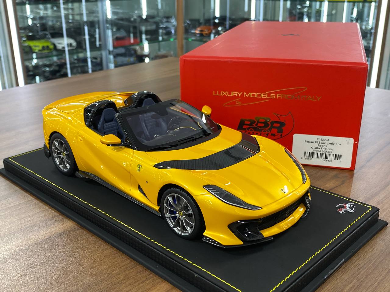 1:18 Resin Model BBR Collection Model Ferrari 812 CompetizioneA (Aperta) – Giallo Tristrato (Limited 200 pcs – Dubai Collectors)