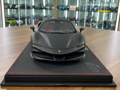 1:18 Resin Model BBR Collection Model Ferrari SF90 Spider Closed Roof – Matt Black / Matt Black Rim (Limited 40 pcs – Dubai Collectors)