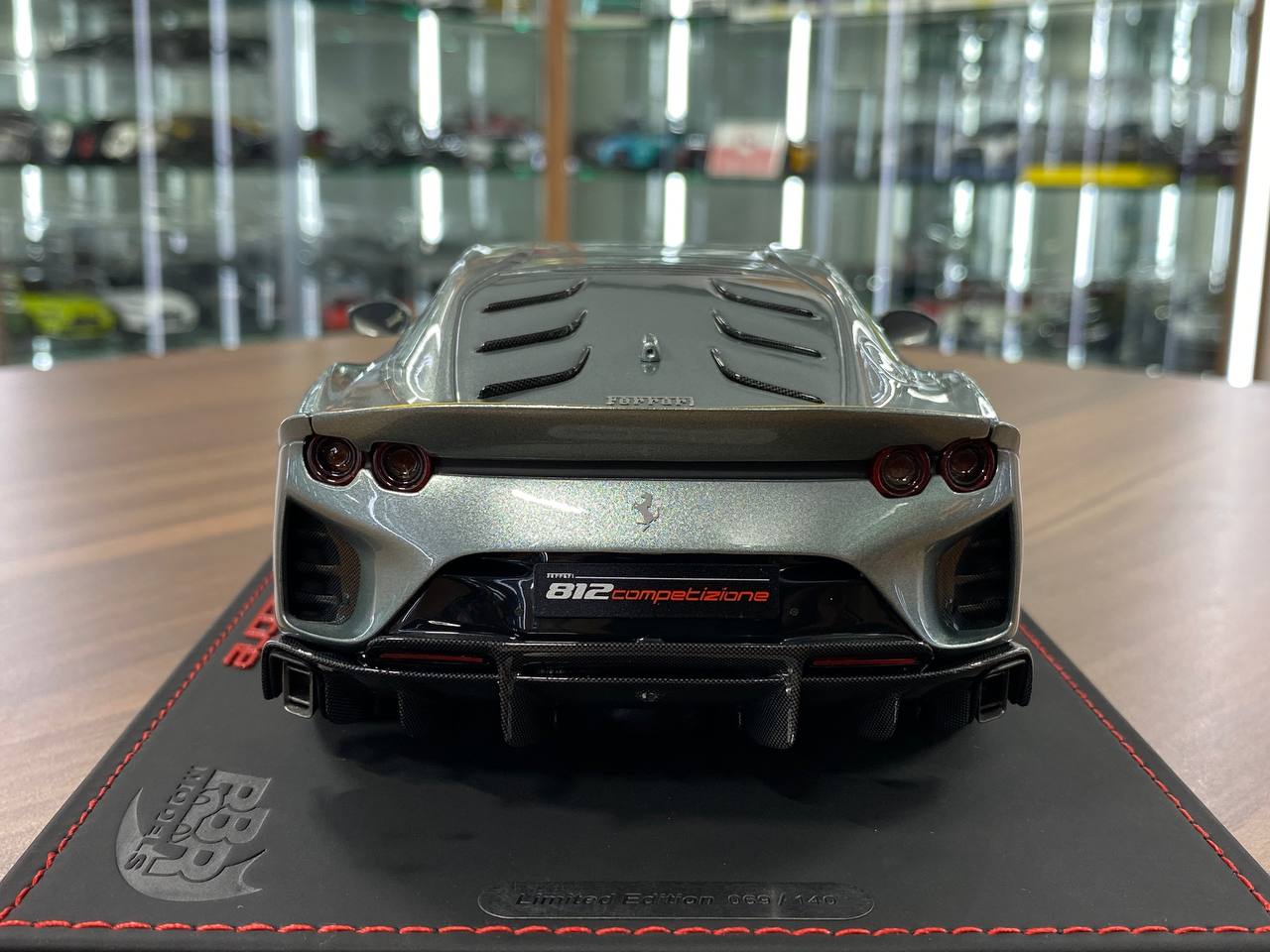 1:18 Resin Model BBR Collection Model Ferrari 812 Competizione 2021 – Grigio Coburn Yellow Stripe (Limited 140 pcs – Dubai Collectors)