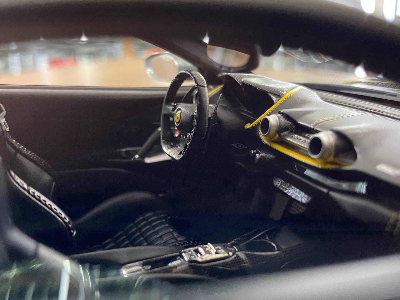1:18 Resin Model BBR Collection Model Ferrari 812 Competizione 2021 – Grigio Coburn Yellow Stripe (Limited 140 pcs – Dubai Collectors)