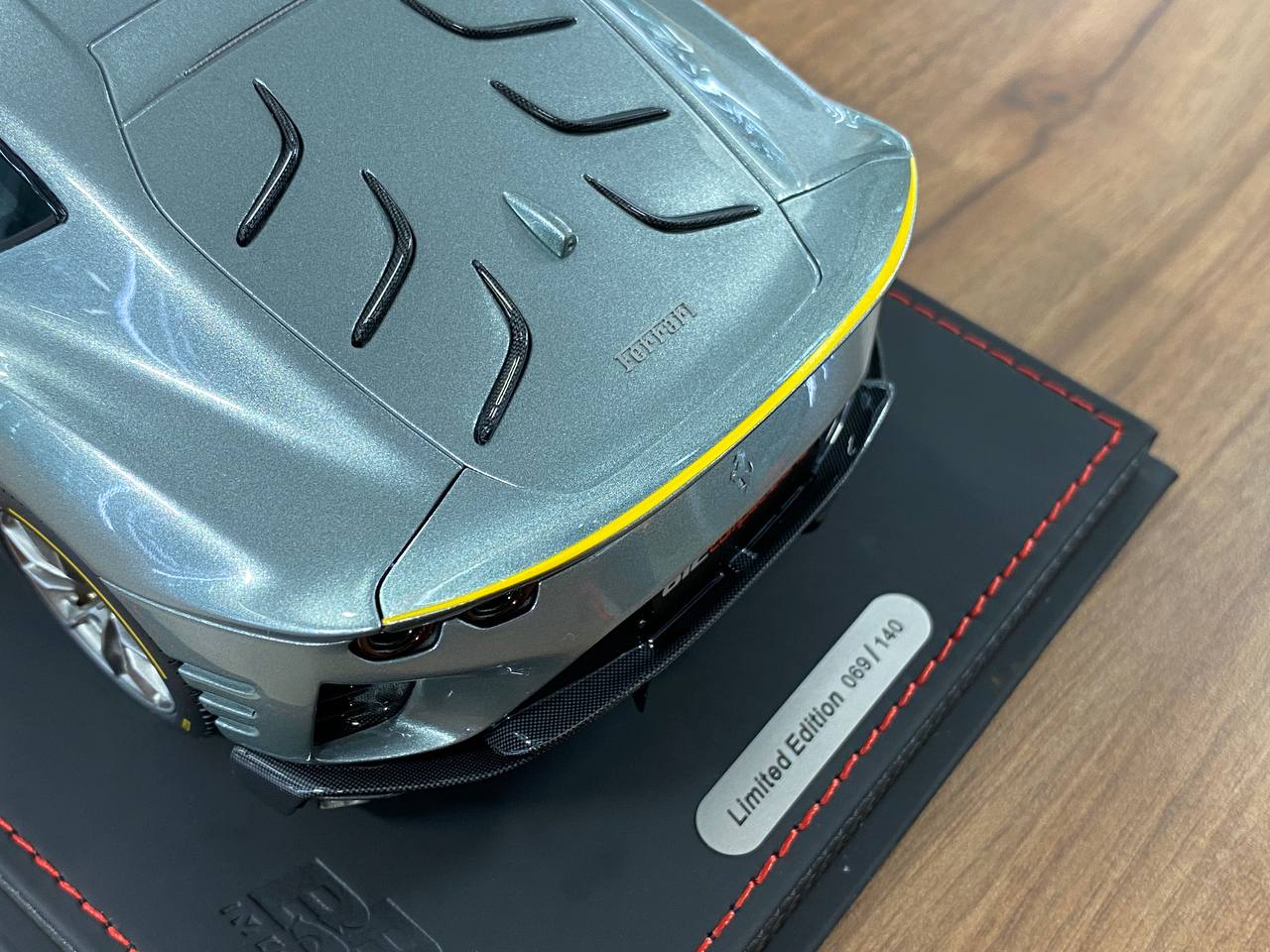 1:18 Resin Model BBR Collection Model Ferrari 812 Competizione 2021 – Grigio Coburn Yellow Stripe (Limited 140 pcs – Dubai Collectors)
