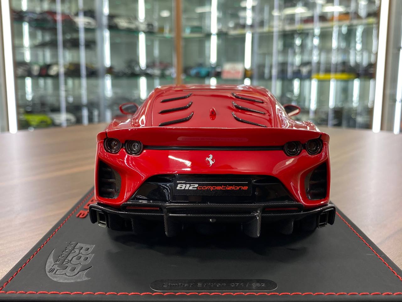 1:18 Resin Model BBR Collection Model Ferrari 812 Competizione 2021 – Rosso Corsa 322 Argento Nurburgring Stripe (Limited 182 pcs – Dubai Collectors)