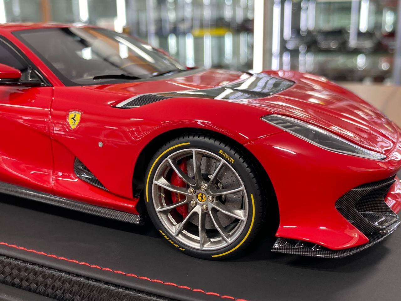 1:18 Resin Model BBR Collection Model Ferrari 812 Competizione 2021 – Rosso Corsa 322 Argento Nurburgring Stripe (Limited 182 pcs – Dubai Collectors)