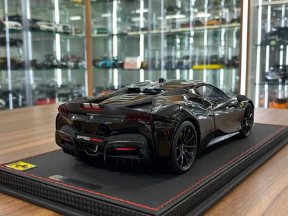 1:18 Resin BBR Models Ferrari SF90 Stradale Pack Fiorano – New Black Daytona (Limited 35 pcs – Dubai Collectors)