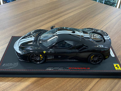 1:18 Resin BBR Models Ferrari SF90 Stradale Pack Fiorano – New Black Daytona (Limited 35 pcs – Dubai Collectors)