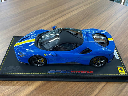 1:18 Resin Model BBR Models Ferrari SF90 Spider Closed Roof – Blue Elettrico / Gloss Black (Limited 60 pcs – Dubai Collectors)