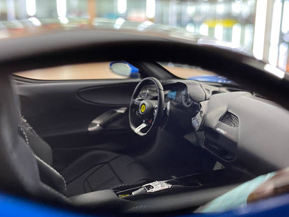 1:18 Resin Model BBR Models Ferrari SF90 Spider Closed Roof – Blue Elettrico / Gloss Black (Limited 60 pcs – Dubai Collectors)