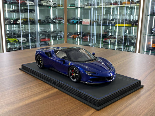 Ferrari SF90 Spider 1:18 Resin Model – Blue Elettrico / Gloss Black – Limited 60 pcs