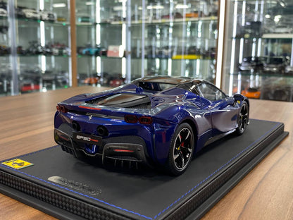 Ferrari SF90 Spider 1:18 Resin Model – Blue Elettrico / Gloss Black – Limited 60 pcs