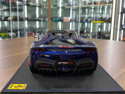 Ferrari SF90 Spider 1:18 Resin Model – Blue Elettrico / Gloss Black – Limited 60 pcs