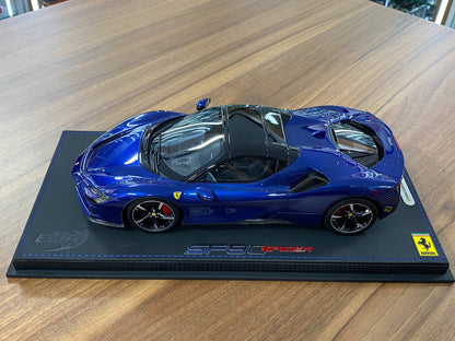 Ferrari SF90 Spider 1:18 Resin Model – Blue Elettrico / Gloss Black – Limited 60 pcs