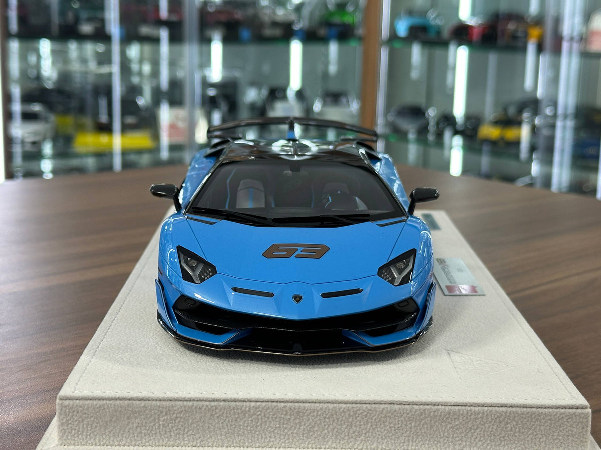 Lamborghini Aventador SVJ Roadster #63 (2019) – Blue Cepheus – 1/18 Resin Model – Make Up – Limited 63 pcs