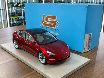 1:18 Resin Model LS Collectibles Tesla Model 3 – Red (Limited 500 pcs – Dubai Collectors)