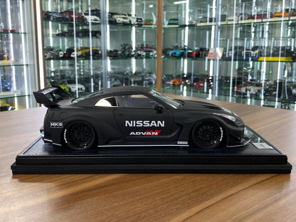 1:18 Resin Model IVY Merit Models Nissan GT-R R35 LBWK – Advan Matt Black (Limited 49 pcs – Dubai Collectors)