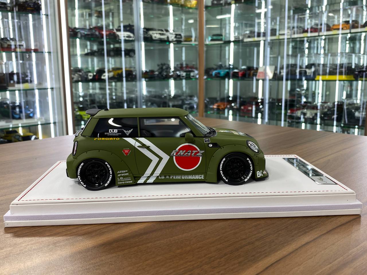 1:18 Resin Model IVY Merit Models Mini Cooper LBWK – Fighter Green (Limited 50 pcs – Dubai Collectors)