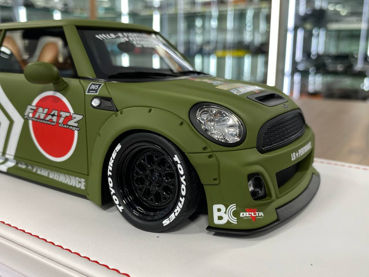 1:18 Resin Model IVY Merit Models Mini Cooper LBWK – Fighter Green (Limited 50 pcs – Dubai Collectors)