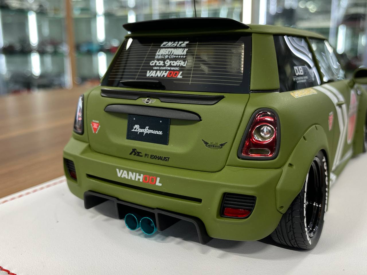1:18 Resin Model IVY Merit Models Mini Cooper LBWK – Fighter Green (Limited 50 pcs – Dubai Collectors)
