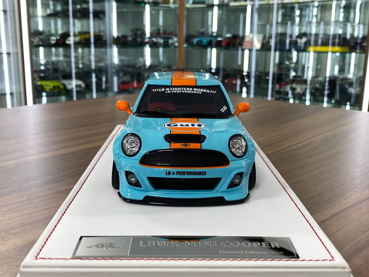 1:18 Resin Model IVY Merit Models Mini Cooper LBWK – Gulf (Limited 50 pcs – Dubai Collectors)