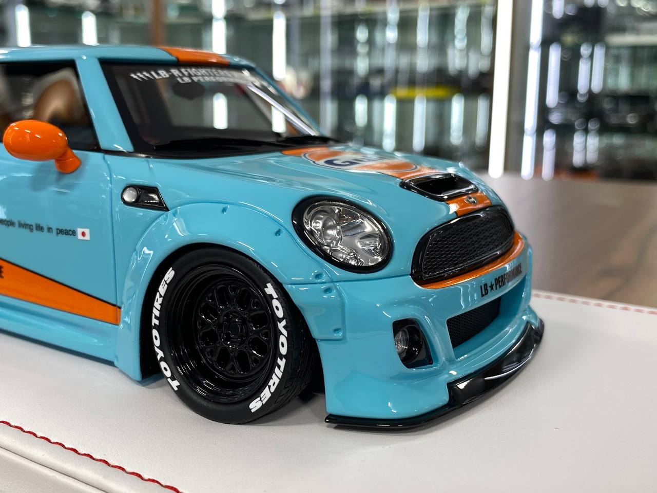 1:18 Resin Model IVY Merit Models Mini Cooper LBWK – Gulf (Limited 50 pcs – Dubai Collectors)