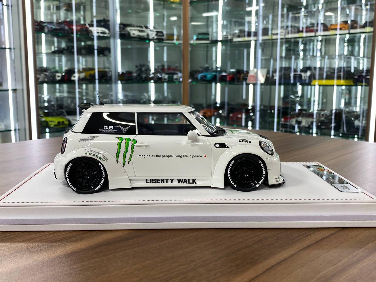 1:18 Resin Model IVY Merit Models Mini Cooper LBWK – Monster White (Limited 39 pcs – Dubai Collectors)