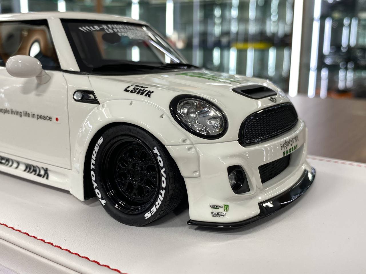 1:18 Resin Model IVY Merit Models Mini Cooper LBWK – Monster White (Limited 39 pcs – Dubai Collectors)