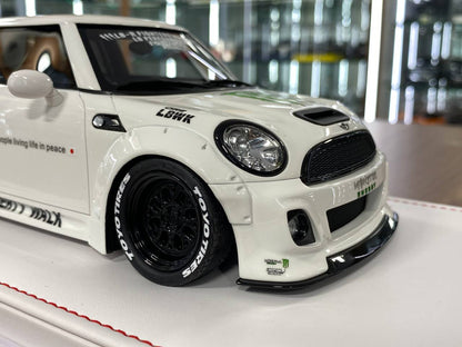1:18 Resin Model IVY Merit Models Mini Cooper LBWK – Monster White (Limited 39 pcs – Dubai Collectors)