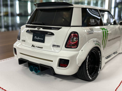 1:18 Resin Model IVY Merit Models Mini Cooper LBWK – Monster White (Limited 39 pcs – Dubai Collectors)