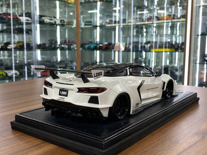 1:18 Resin Model IVY Merit Models Chevrolet Corvette C8 LBWK – Pearl White (Limited 99 pcs – Dubai Collectors)