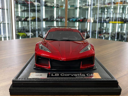 1:18 Resin Model IVY Merit Models Chevrolet Corvette C8 LBWK – Candy Red / Black Wheels (Limited 99 pcs – Dubai Collectors)